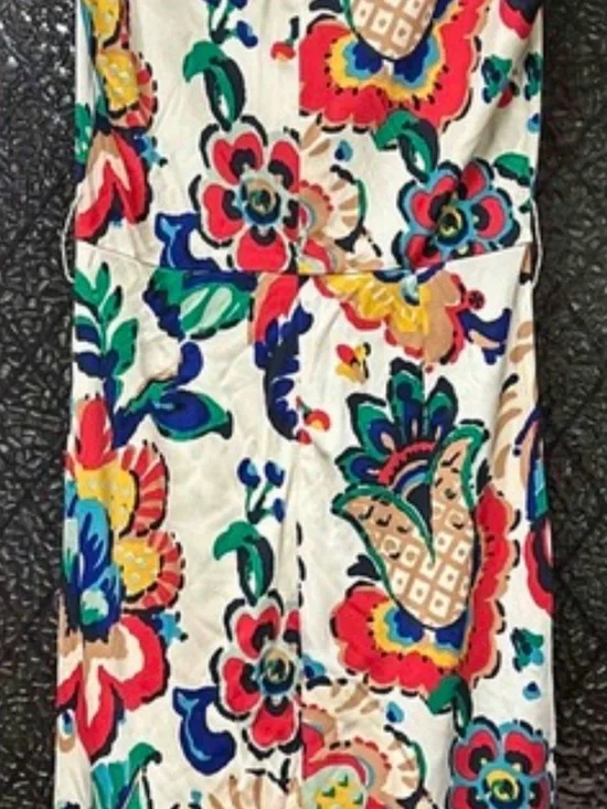 Tory Burch Multicolor Floral Print Dress in Red, Blue, Green - Picture 4 of 9